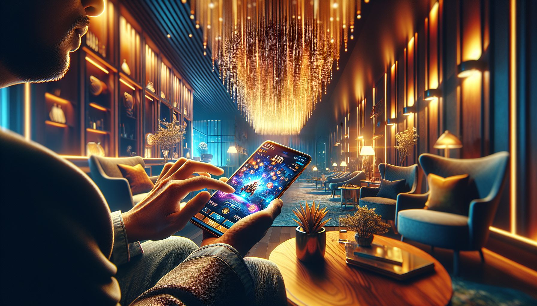 Bangladeshi player using a smartphone to enjoy online casino games with a fast and modern interface