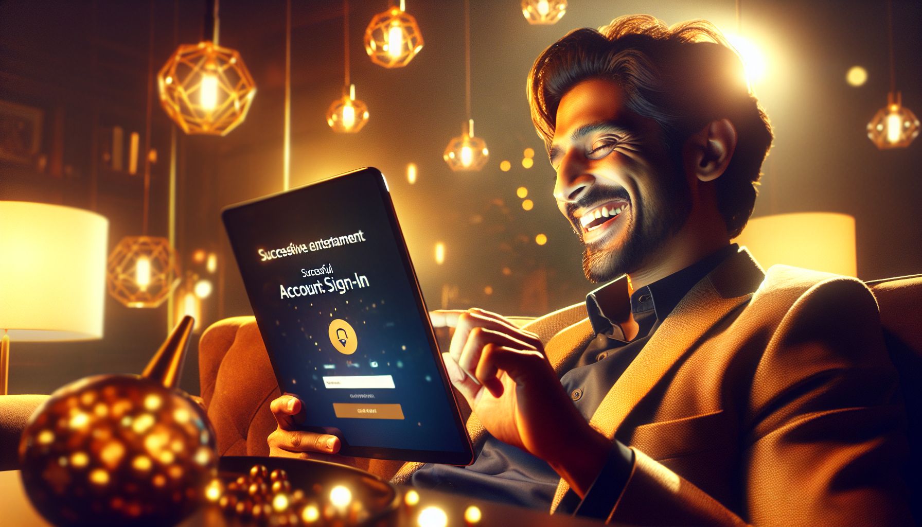 Happy player in Bangladesh returning to a gaming account and viewing wallet and bonuses